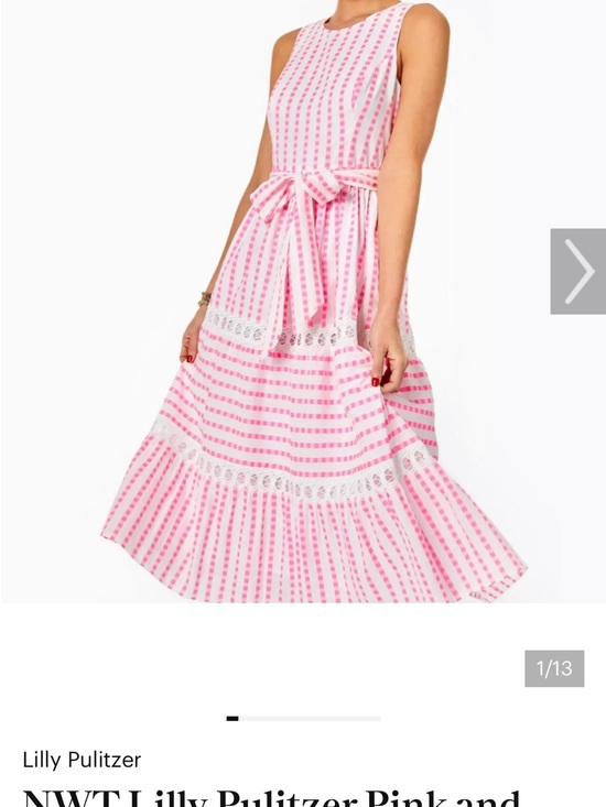Lilly Pulitzer Dresses & Skirts - NWT Lilly Pulitzer Pink and White Striped Tie-Waist Maxi Dress